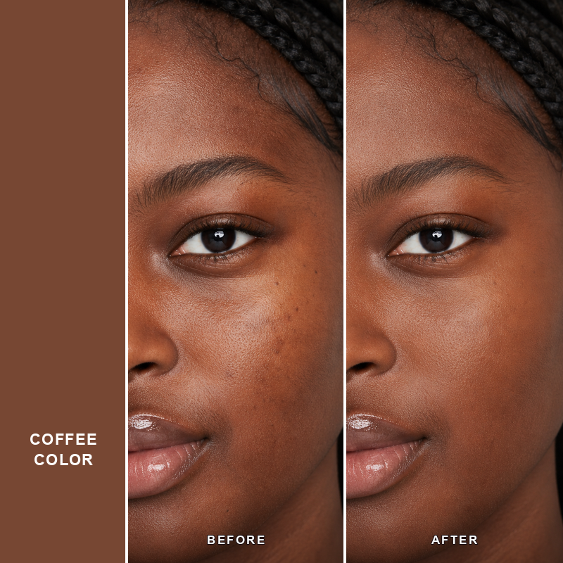 Coffee Color shade before and after