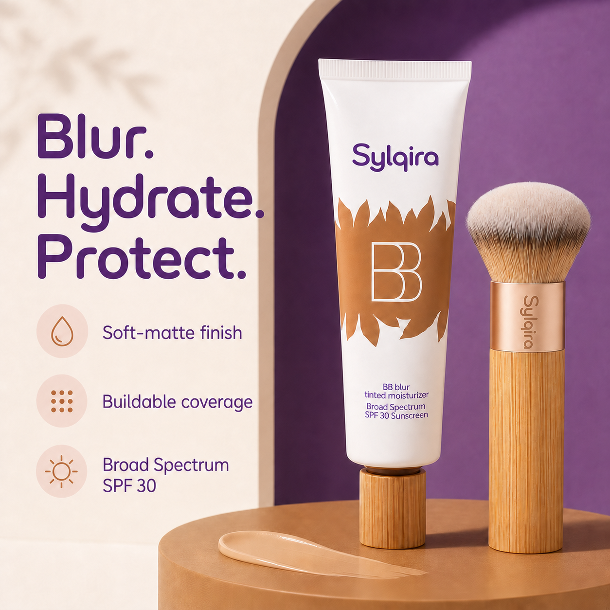 Sylqira BB Blur with SPF 30, buildable coverage and a soft-matte finish