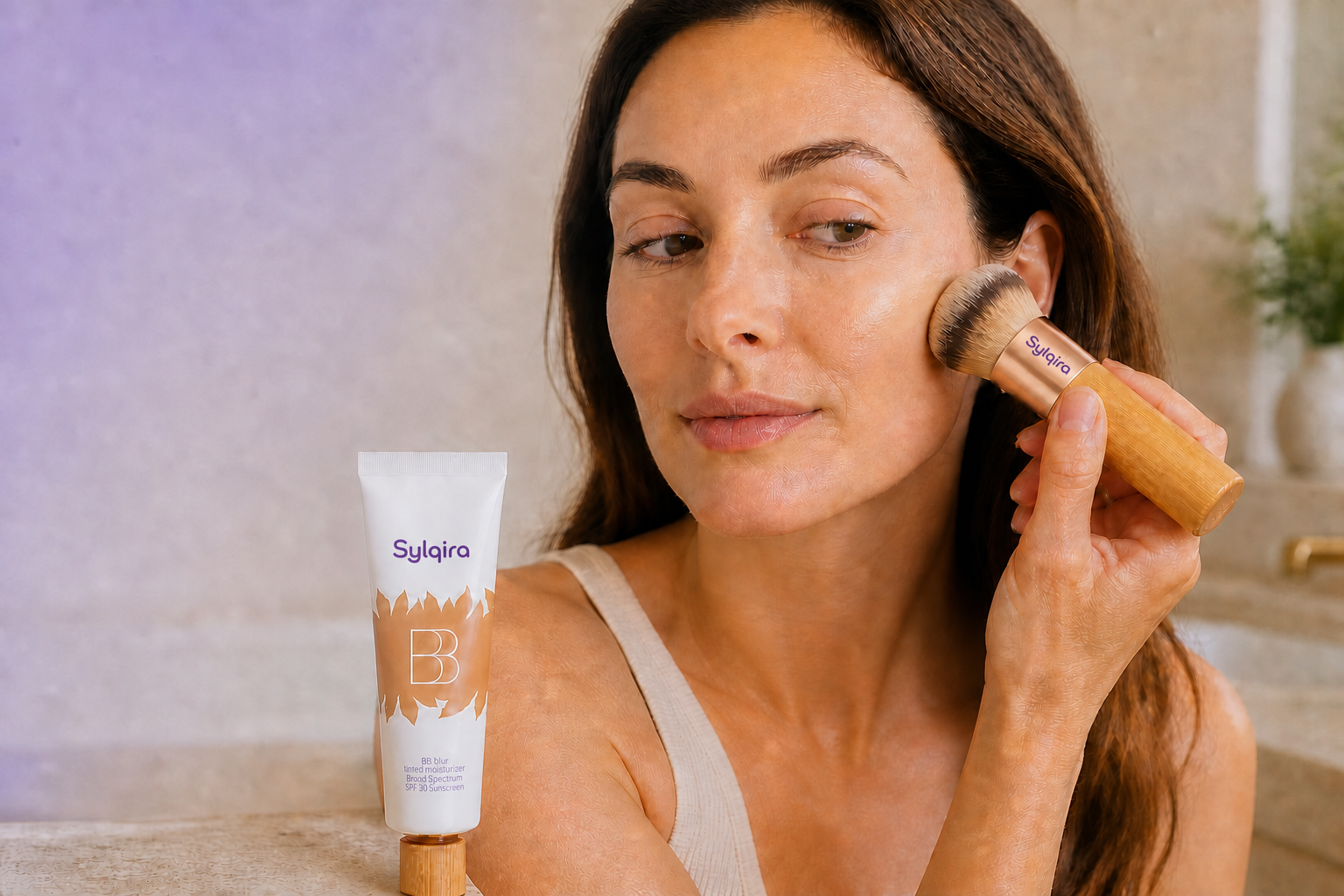 Applying Sylqira BB Blur with the Sylqira brush